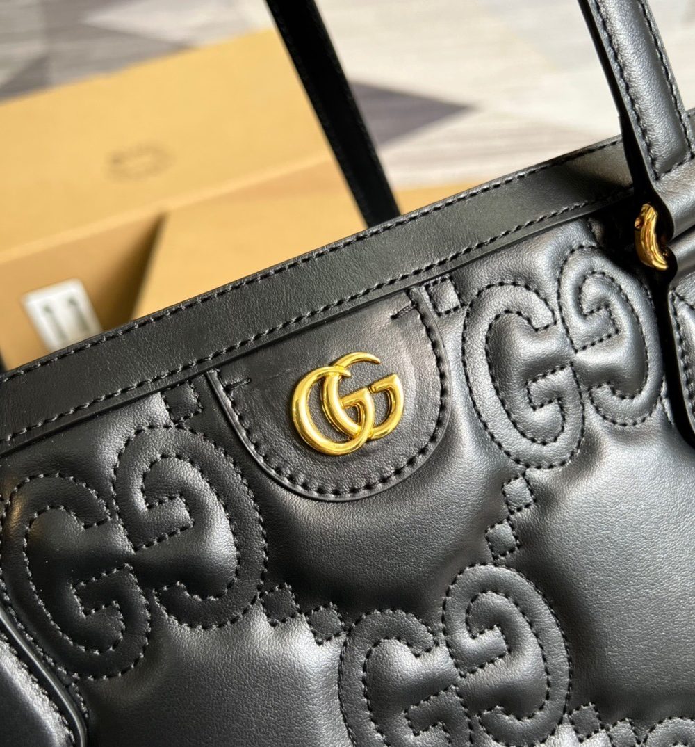 1:1 Replica Gucci GG Medium Tote Black For Women, Women's Bags 15in/38cm GG 631685 UM8IG 1000