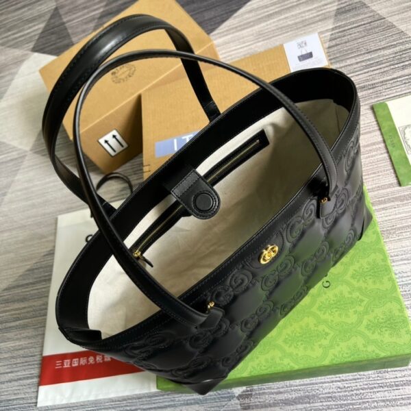 1:1 Replica Gucci GG  Medium Tote Black For Women, Women's Bags 15in/38cm GG ‎631685 UM8IG 1000