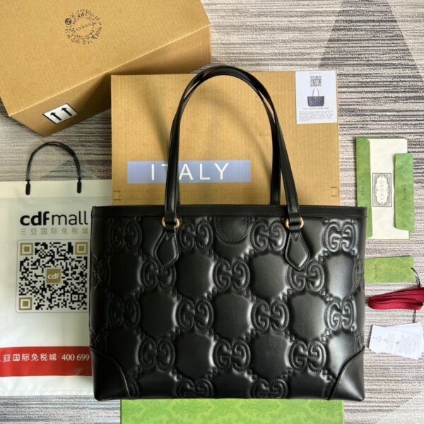 1:1 Replica Gucci GG  Medium Tote Black For Women, Women's Bags 15in/38cm GG ‎631685 UM8IG 1000