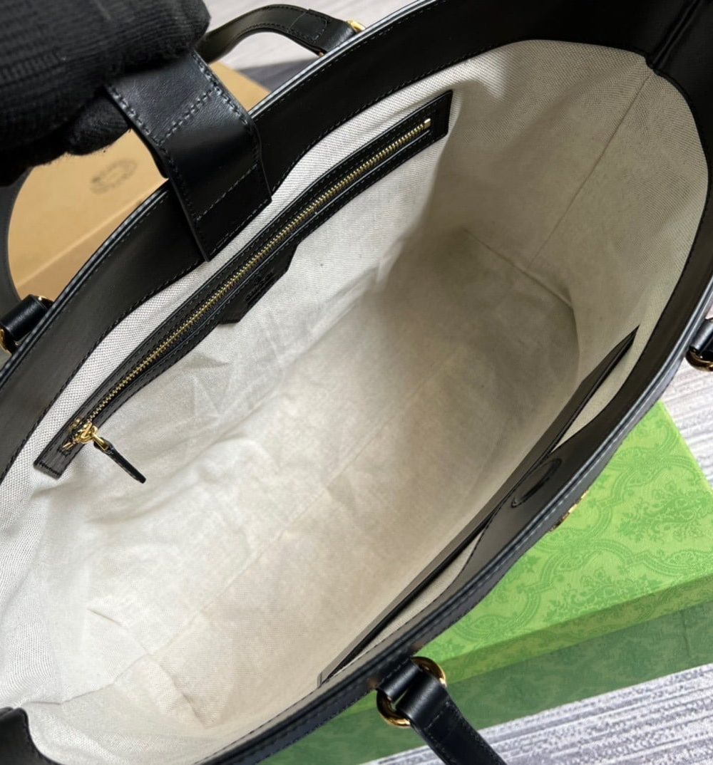 1:1 Replica Gucci GG Medium Tote Black For Women, Women's Bags 15in/38cm GG 631685 UM8IG 1000