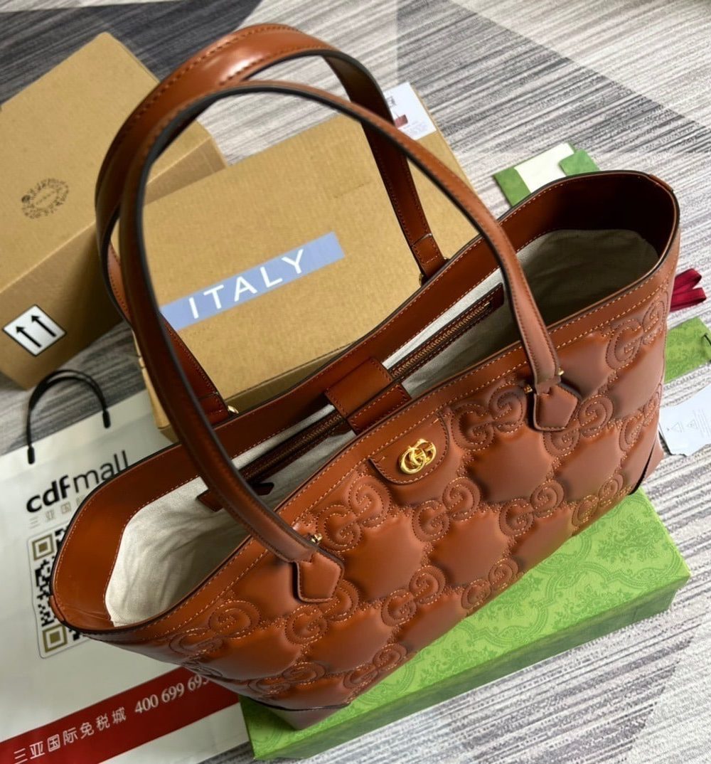 1:1 Replica Gucci GG Medium Tote Brown For Women, Women's Bags 15in/38cm GG ‎‎631685 UM8IG 2546