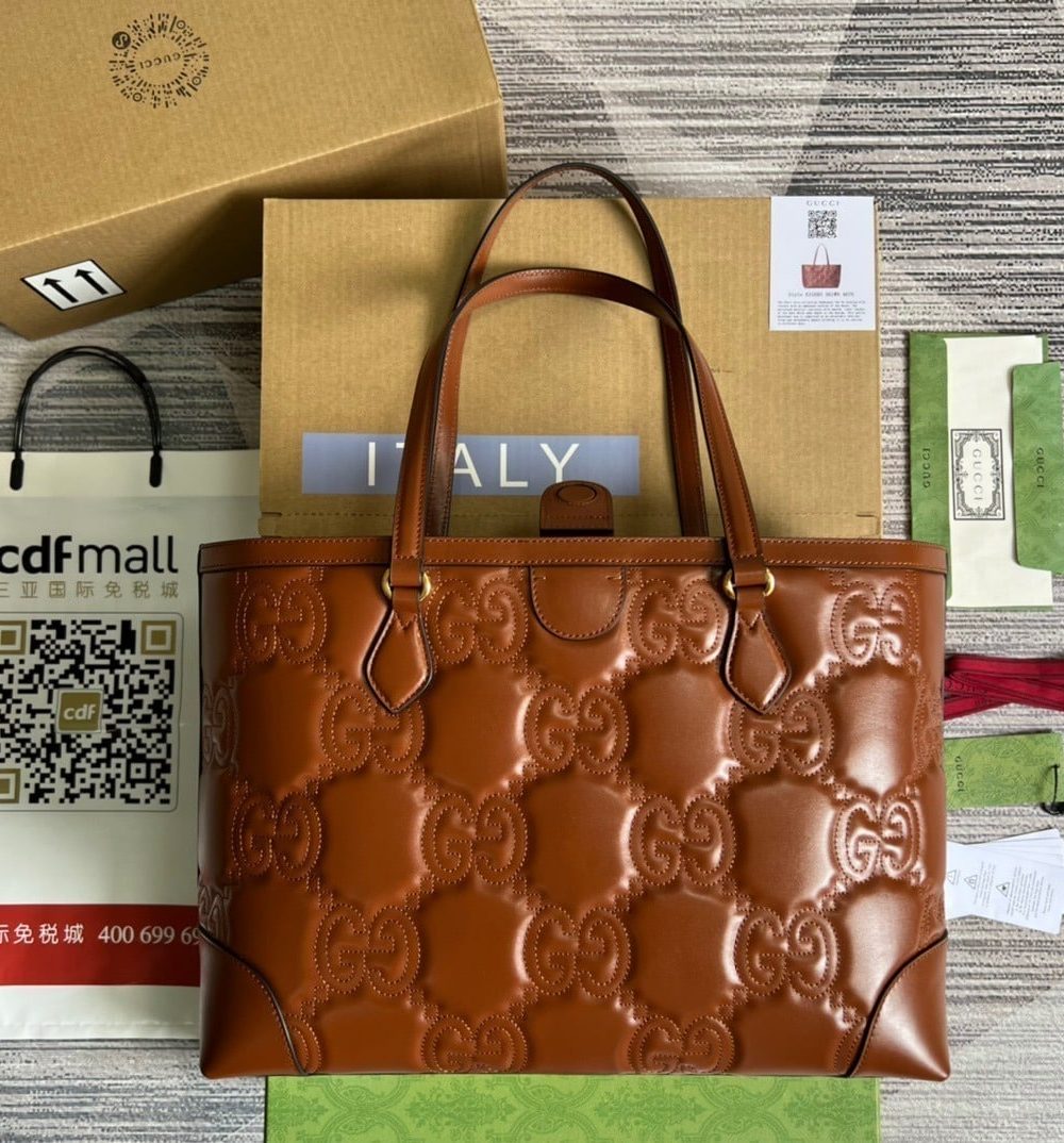 1:1 Replica Gucci GG Medium Tote Brown For Women, Women's Bags 15in/38cm GG ‎‎631685 UM8IG 2546
