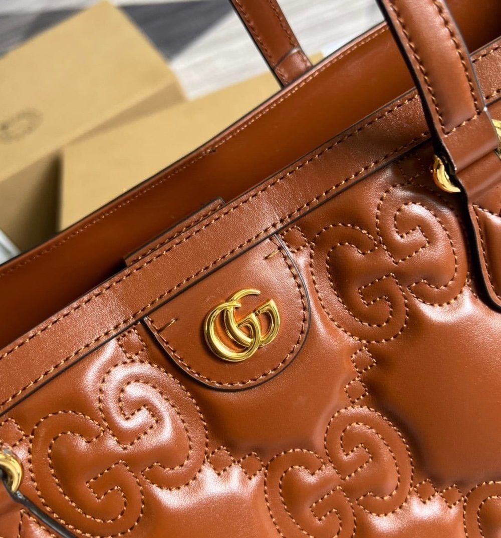 1:1 Replica Gucci GG Medium Tote Brown For Women, Women's Bags 15in/38cm GG ‎‎631685 UM8IG 2546