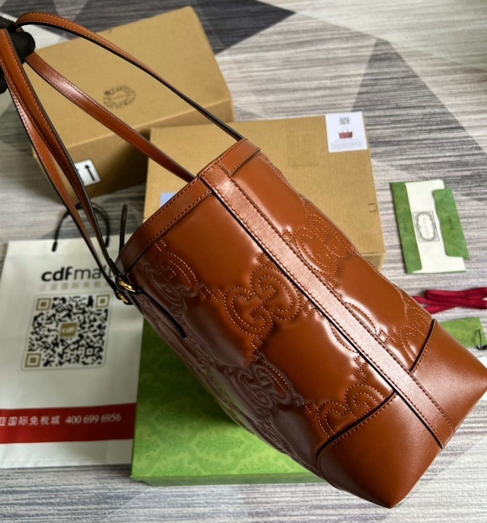 1:1 Replica Gucci GG Medium Tote Brown For Women, Women's Bags 15in/38cm GG ‎‎631685 UM8IG 2546