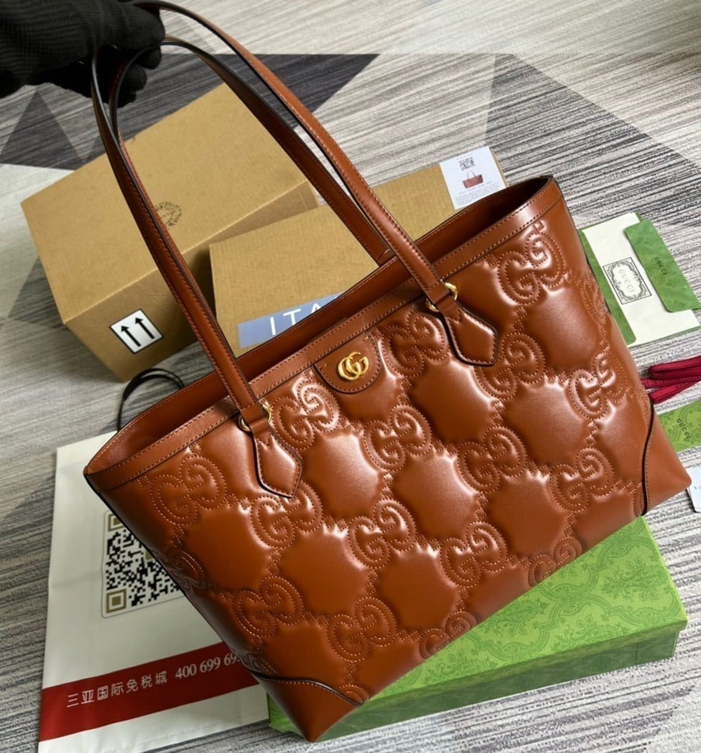 1:1 Replica Gucci GG Medium Tote Brown For Women, Women's Bags 15in/38cm GG ‎‎631685 UM8IG 2546