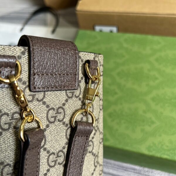 1:1 Replica Gucci GG Superme Mini Bag Beige And Ebony GG Supreme Canvas  For Women 6.7in/17cm GG
