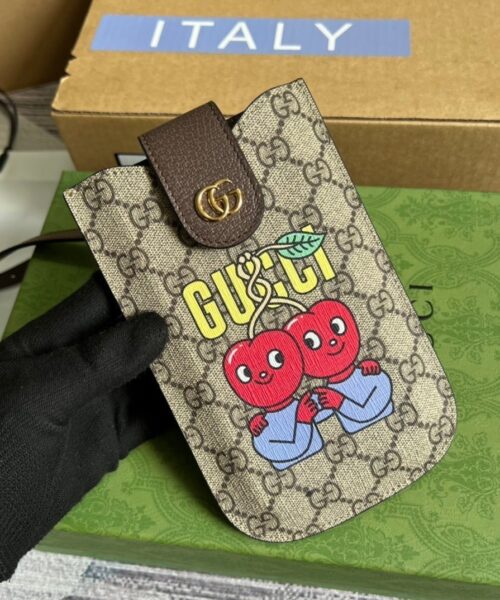 1:1 Replica Gucci GG Superme Mini Bag Beige And Ebony GG Supreme Canvas  For Women 6.7in/17cm GG