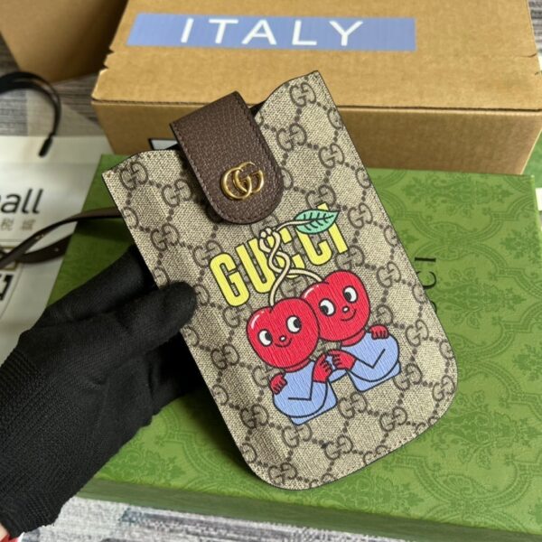 1:1 Replica Gucci GG Superme Mini Bag Beige And Ebony GG Supreme Canvas  For Women 6.7in/17cm GG