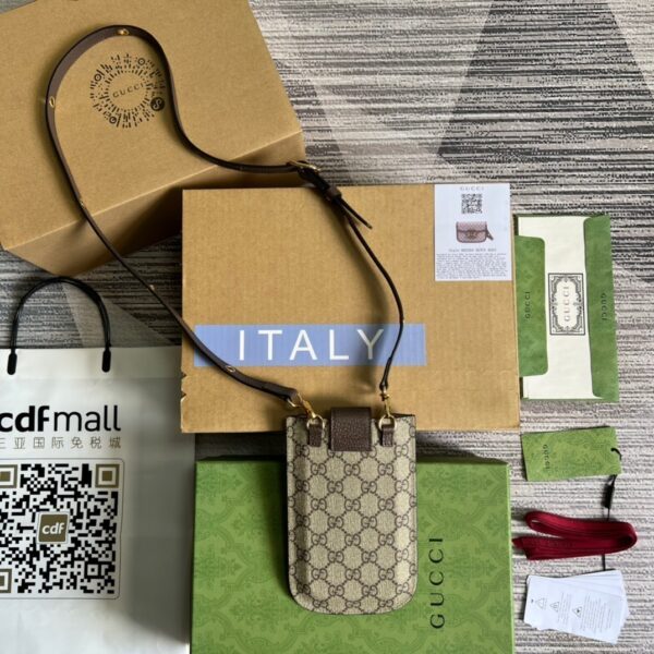 1:1 Replica Gucci GG Superme Mini Bag Beige And Ebony GG Supreme Canvas  For Women 6.7in/17cm GG