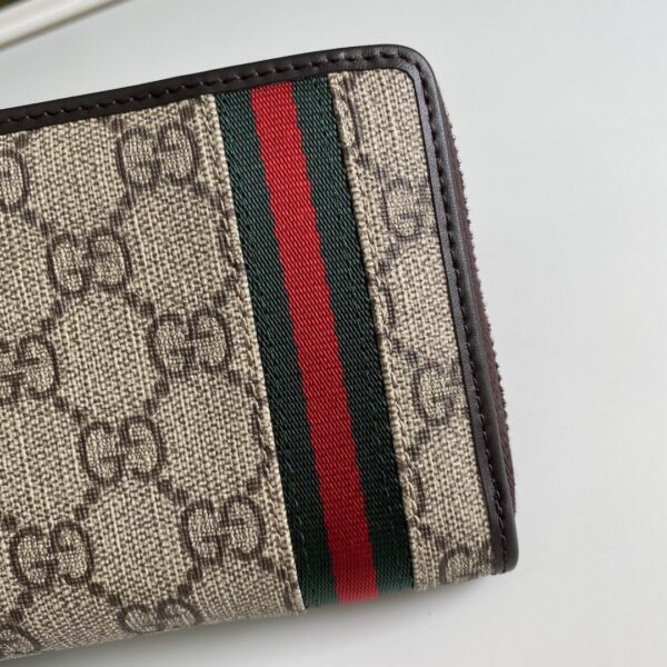 Gucci GG Supreme Beige Zip Around Wallet For Men, Men's Wallets 19cm/7.5in GG