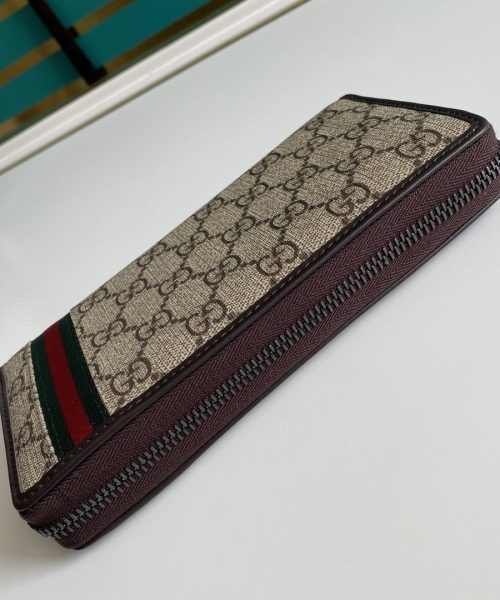 1:1 Replica Gucci GG Supreme Beige Zip Around Wallet For Men, Men's Wallets 19cm/7.5in GG