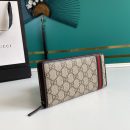 1:1 Replica Gucci GG Supreme Beige Zip Around Wallet For Men, Men's Wallets 19cm/7.5in GG