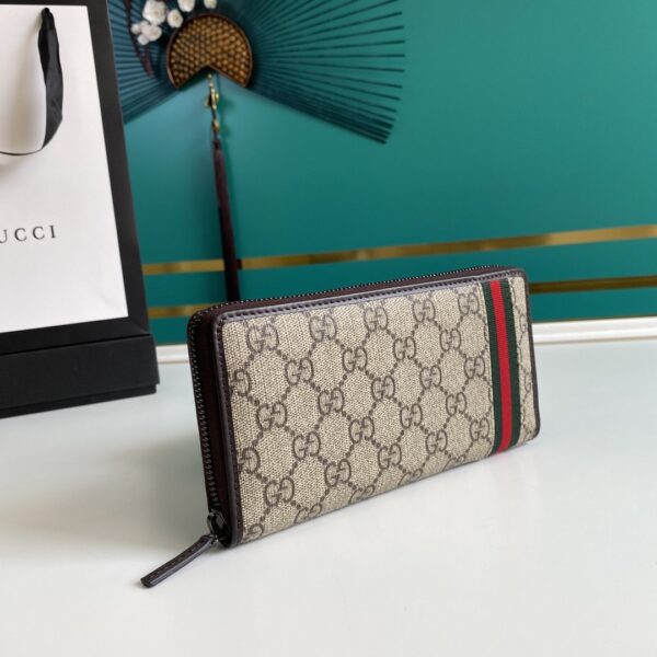 Gucci GG Supreme Beige Zip Around Wallet For Men, Men's Wallets 19cm/7.5in GG