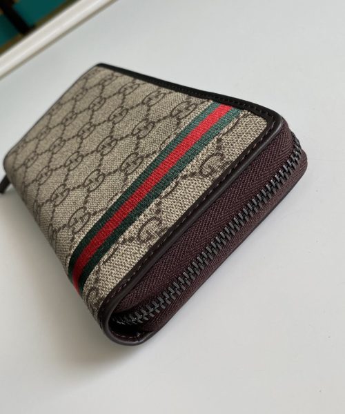 1:1 Replica Gucci GG Supreme Beige Zip Around Wallet For Men, Men's Wallets 19cm/7.5in GG