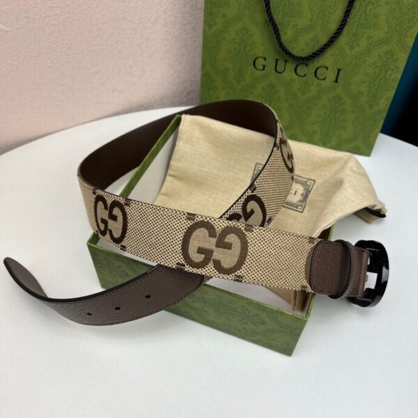 1:1 Replica Gucci GG Supreme Belt With G Buckle Beige/Ebony And Brown GG Supreme Canvas For Women, Women Belt