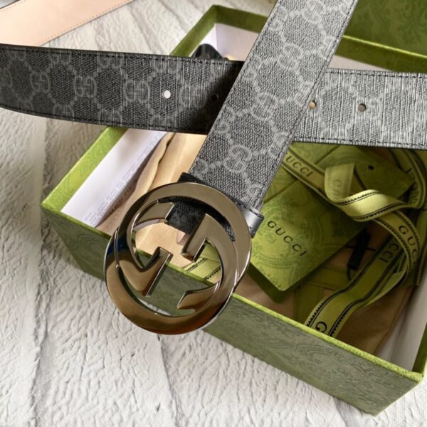 1:1 Replica Gucci GG Supreme Belt With G Buckle Black/Grey, Women Belt 411924