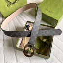1:1 Replica Gucci GG Supreme Belt With G Buckle Black/Grey, Women Belt 411924