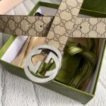 1:1 Replica Gucci GG Supreme Belt With G Buckle Brown, Women Belt ‎411924 KGDHN 9643