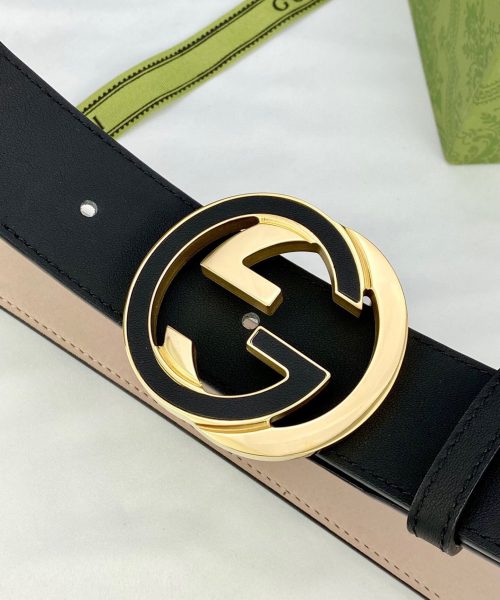 1:1 Replica Gucci GG Supreme Belt With Interlocking G Buckle Beige/Ebony GG Supreme And Black For Women, Women Belt