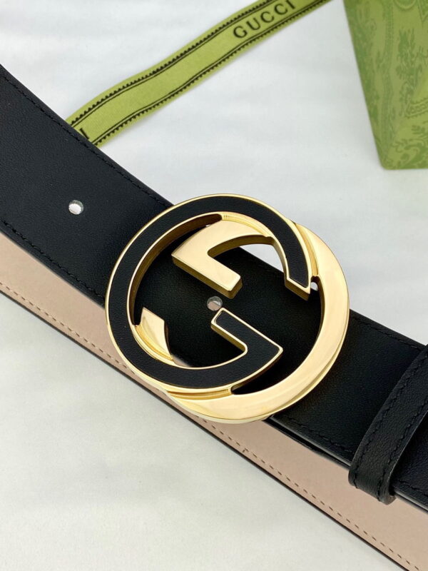 1:1 Replica Gucci GG Supreme Belt With Interlocking G Buckle Beige/Ebony GG Supreme And Black For Women, Women Belt