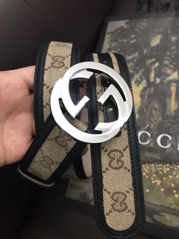 1:1 Replica Gucci GG Supreme Belt With Interlocking G Buckle Beige/Ebony GG Supreme Canvas For Women, Women Belt