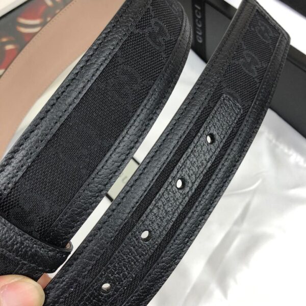 1:1 Replica Gucci GG Supreme Belt With Interlocking G Buckle Black For Women, Women Belt