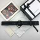 1:1 Replica Gucci GG Supreme Belt With Interlocking G Buckle Black For Women, Women Belt