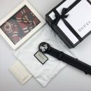 1:1 Replica Gucci GG Supreme Belt With Interlocking G Buckle Black For Women, Women Belt