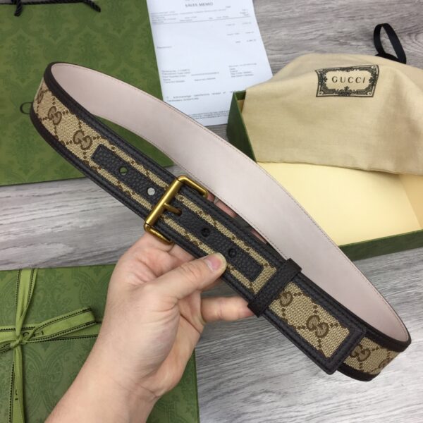 1:1 Replica Gucci GG Supreme Belt With Square Buckle Beige/Ebony GG Supreme For Women, Women Belt