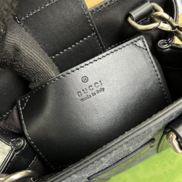 1:1 Replica Gucci GG Supreme Mini Tote Bag Black GG Supreme Canvas For Women  7.9in/20cm GG 696010 K5RLN 1095