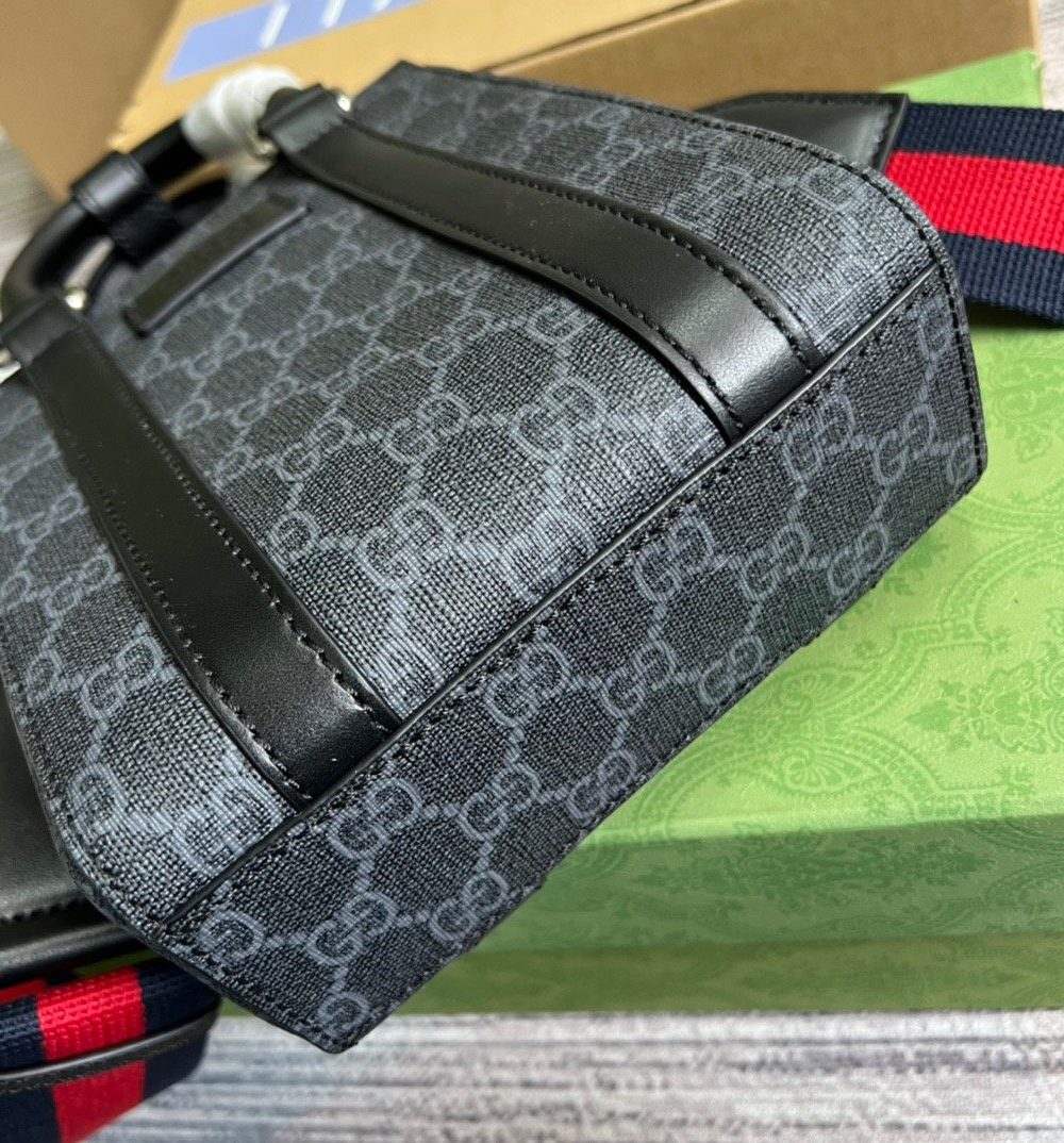 1:1 Replica Gucci GG Supreme Mini Tote Bag Black GG Supreme Canvas For Women  7.9in/20cm GG 696010 K5RLN 1095