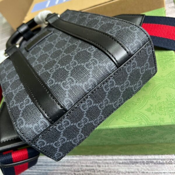 1:1 Replica Gucci GG Supreme Mini Tote Bag Black GG Supreme Canvas For Women  7.9in/20cm GG 696010 K5RLN 1095