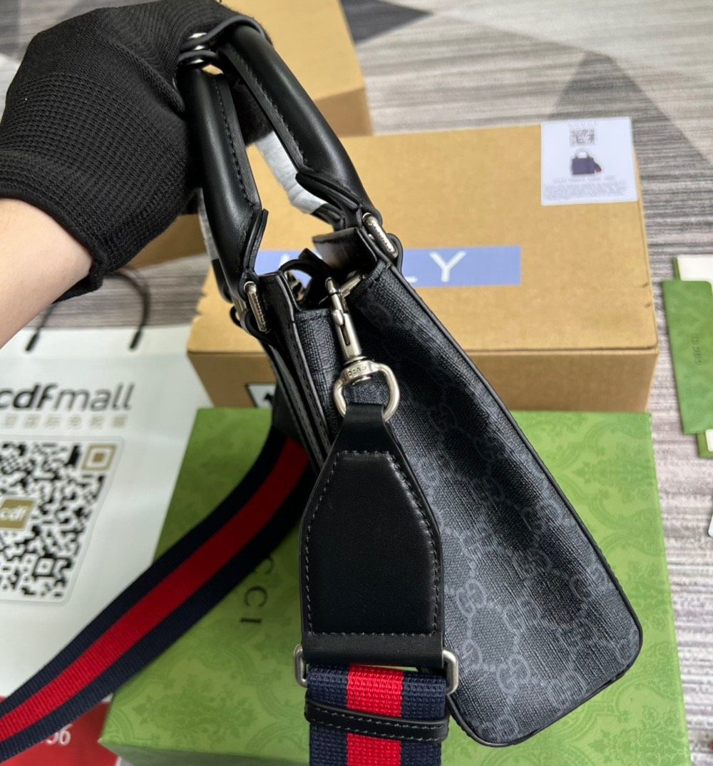 1:1 Replica Gucci GG Supreme Mini Tote Bag Black GG Supreme Canvas For Women  7.9in/20cm GG 696010 K5RLN 1095