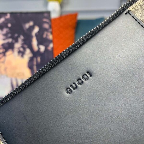 1:1 Replica Gucci GG Supreme Pouch Beige/Ebony GG Supreme Canvas For Men 12in/30cm GG ‎495017 KGDHN 9769