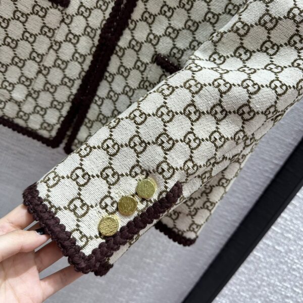 Gucci Gg Tweed Jacket Beige For Women