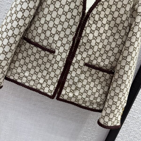 Gucci Gg Tweed Jacket Beige For Women