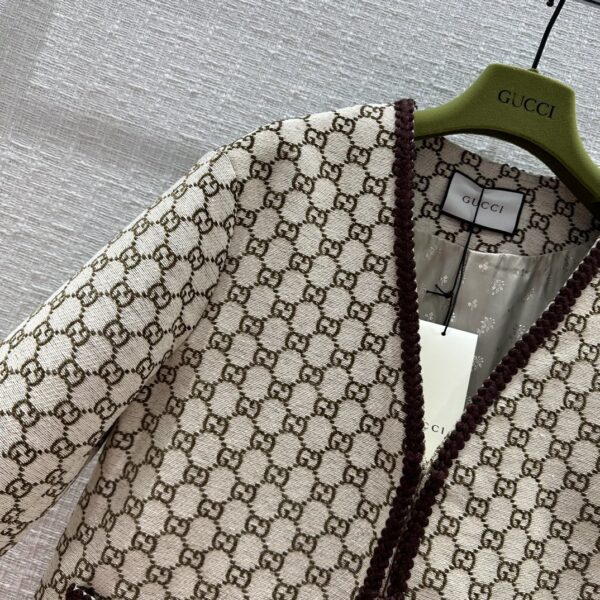 Gucci Gg Tweed Jacket Beige For Women