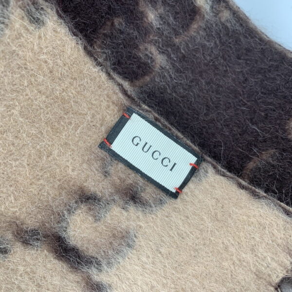 Gucci GG Wool Stole Scarf Brown 75in/190cm 