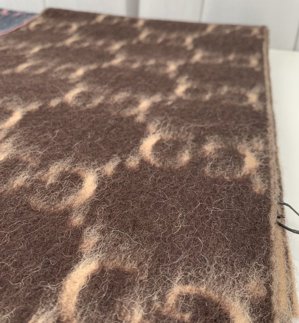 Gucci GG Wool Stole Scarf Brown 75in/190cm 