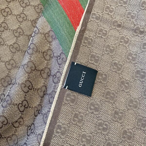 Gucci GG Wool Stole With Web Scarf Brown 180cm/71in