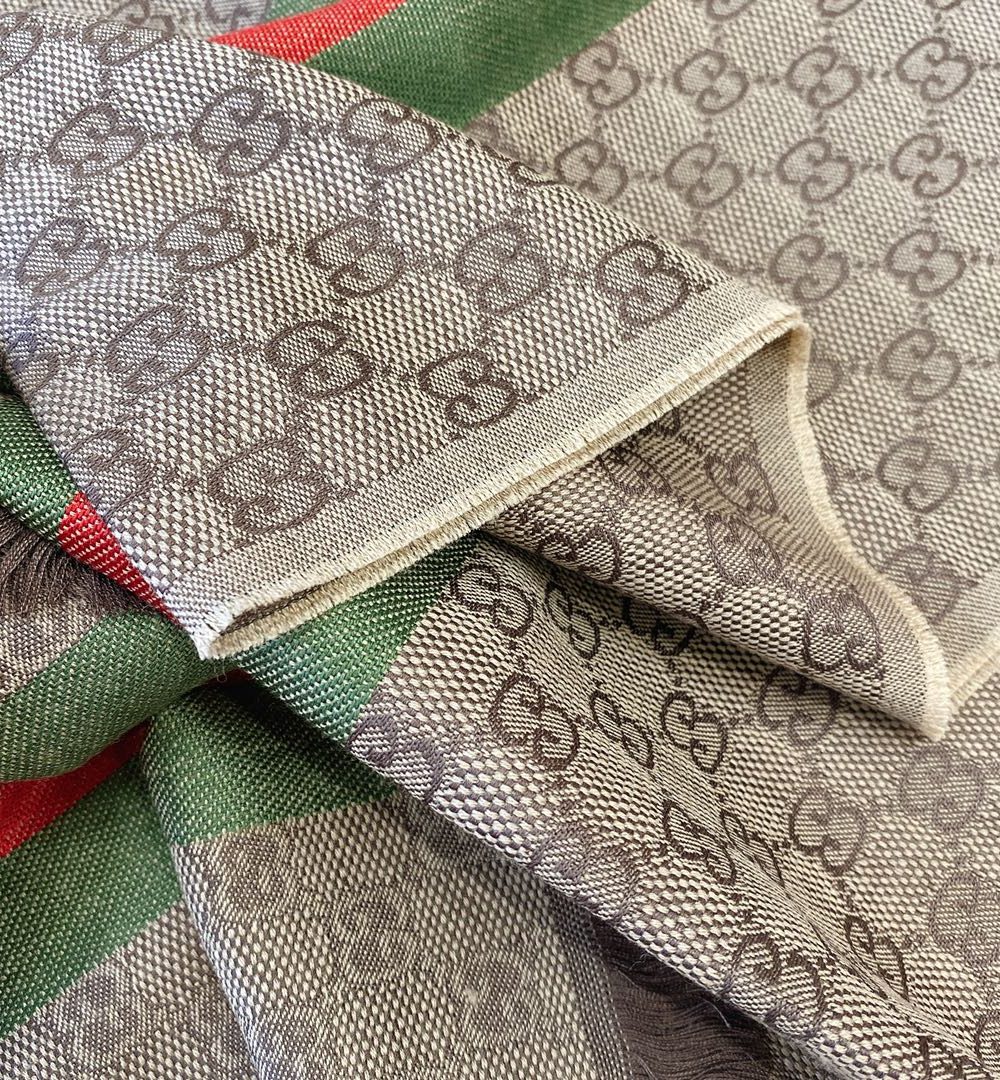 Gucci GG Wool Stole With Web Scarf Brown 180cm/71in 