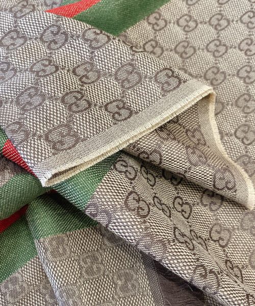 Gucci GG Wool Stole With Web Scarf Brown 180cm/71in 