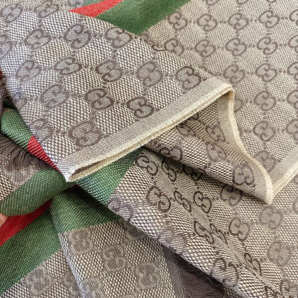 Gucci GG Wool Stole With Web Scarf Brown 180cm/71in