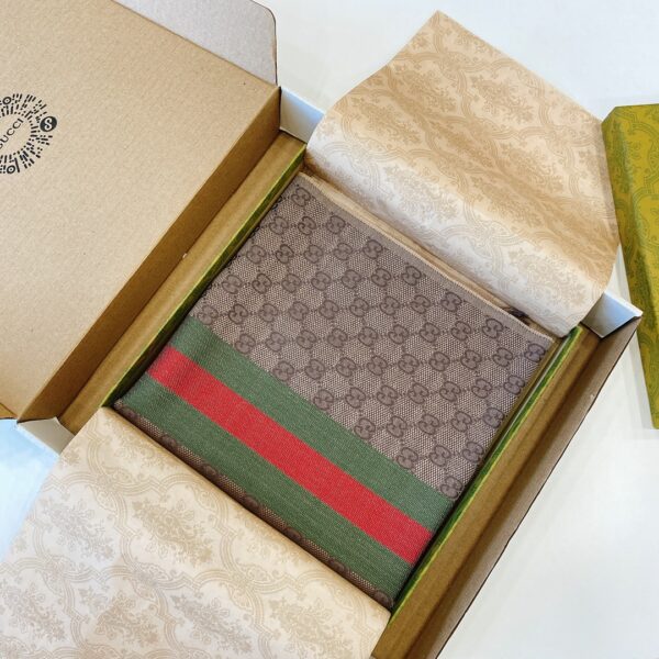 Gucci GG Wool Stole With Web Scarf Brown 180cm/71in