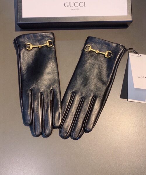 Gucci Gloves With Hoursebit In Black