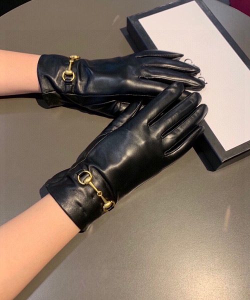 Gucci Gloves With Hoursebit In Black