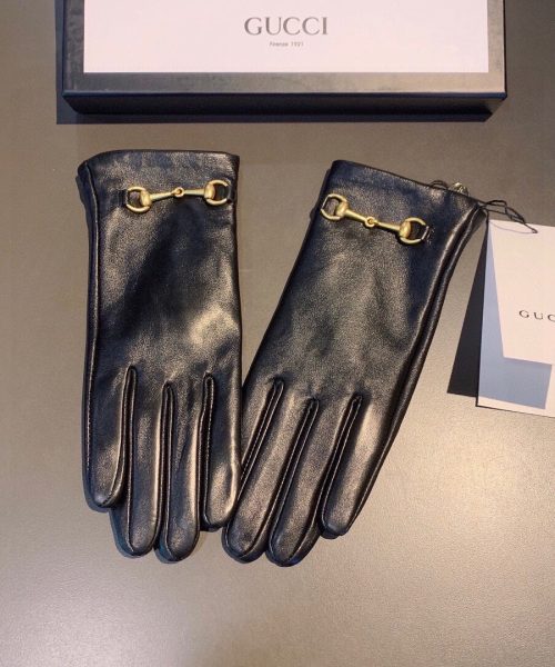 Gucci Gloves With Hoursebit In Black