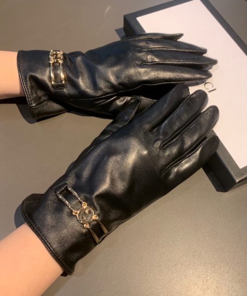 Gucci Gloves With Signature Double G Motif In Black