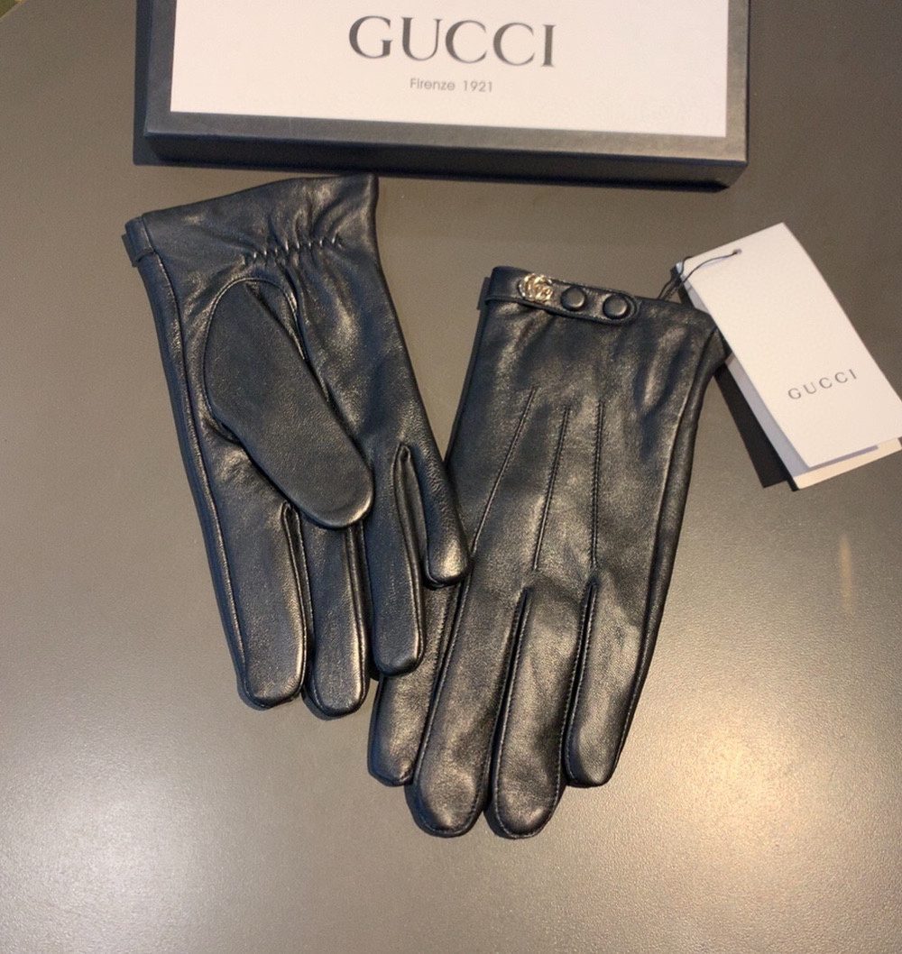 Gucci Gloves With Signature Double G Motif In Black