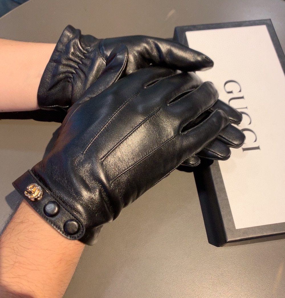 Gucci Gloves With Signature Double G Motif In Black